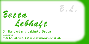 betta lebhaft business card